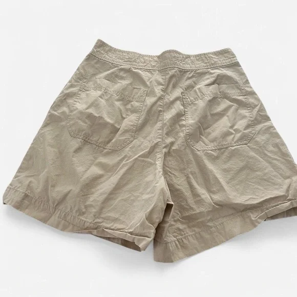 Madewell light khaki chino style 100% pleated long shorts high rise sz 8 - Picture 3 of 7